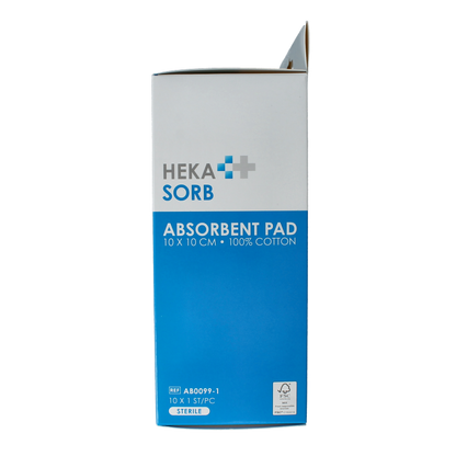 Hekasorb Absorberend verband 10x10cm steriel 10 Stuks