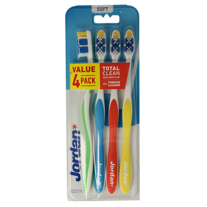 Jordan Tandenborstel totalclean soft 4 Stuks