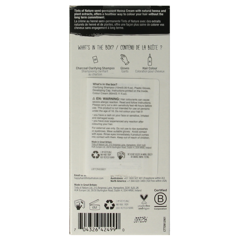 Tints Of Nature Henna cream black semi permanent 70 Milliliter