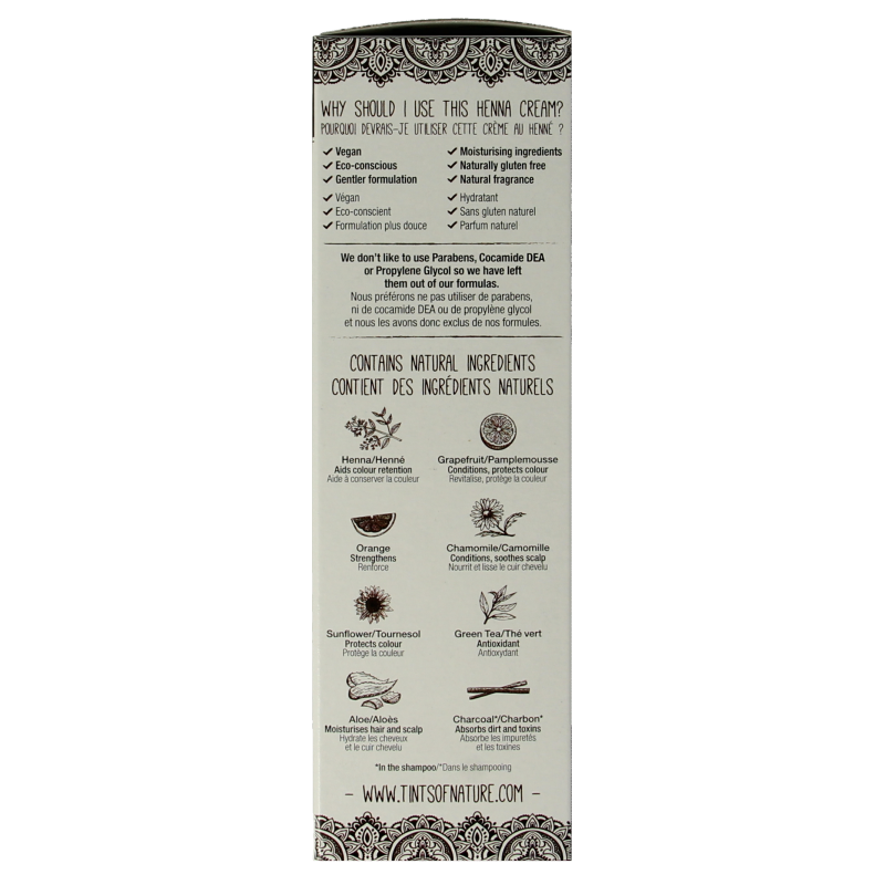 Tints Of Nature Henna cream dark brown semi permanent 70 Milliliter