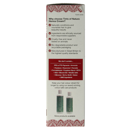 Tints Of Nature Henna cream mahogany red semi permanent 70.00 Milliliter
