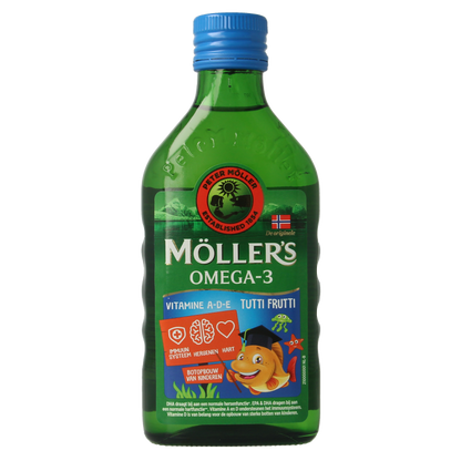 Mollers Omega-3 levertraan tutti frutti 250 Milliliter