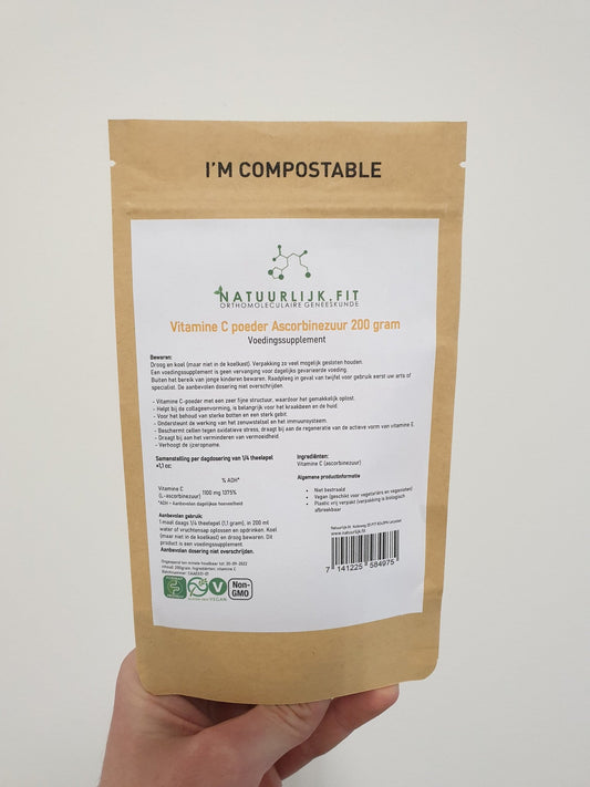 Natuurlijk.fit Vitamine C ascorbinezuur 200.00 Gram
