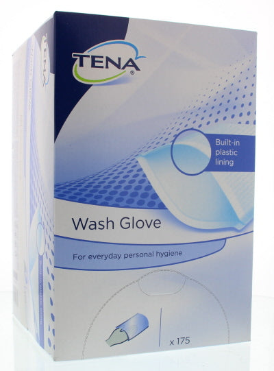 Tena Washandje met plastic voering 175 Stuks