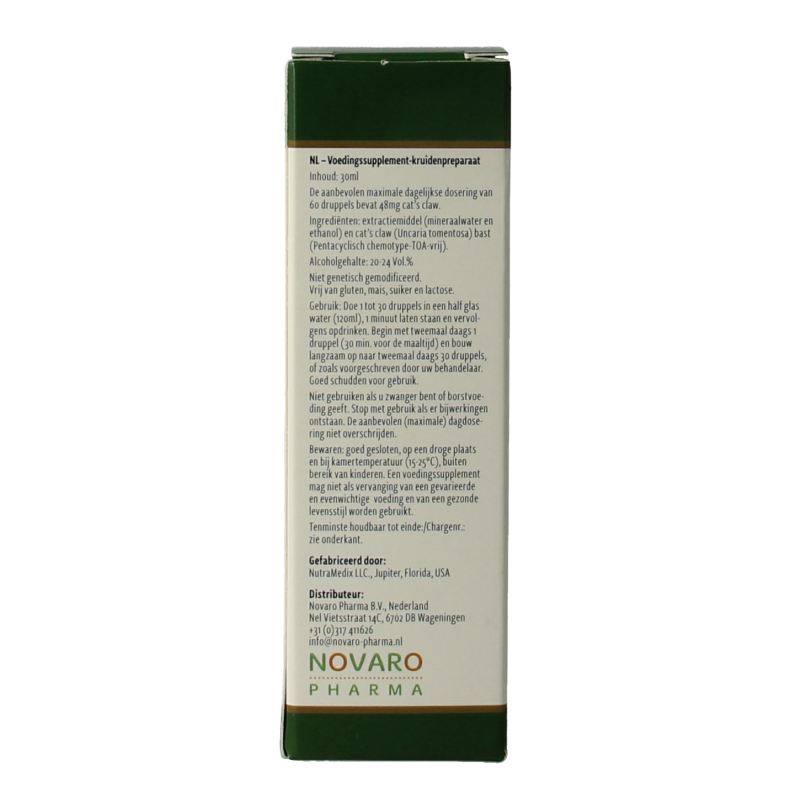 Nutramedix Samento cat's claw TOA vrij 30 Milliliter