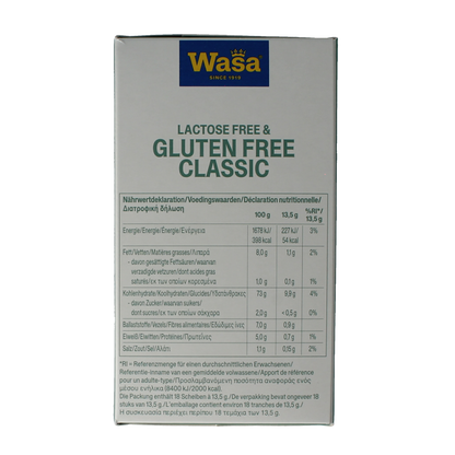 Wasa Knackebrod classic glutenvrij 6 x 40 gram 240 Gram