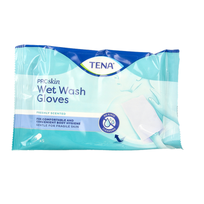 Tena Wet wash glove freshly 5 Stuks