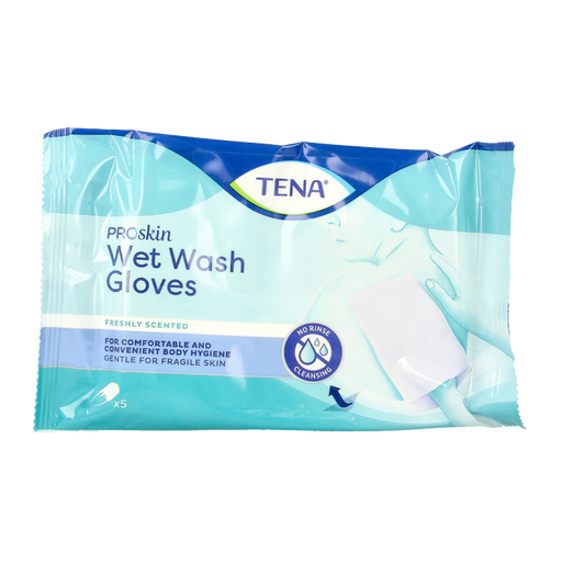 Tena Wet wash glove freshly 5 Stuks