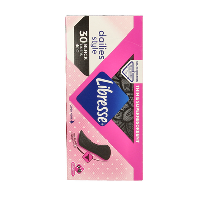 Libresse Inlegkruisjes normaal black 30 Stuks