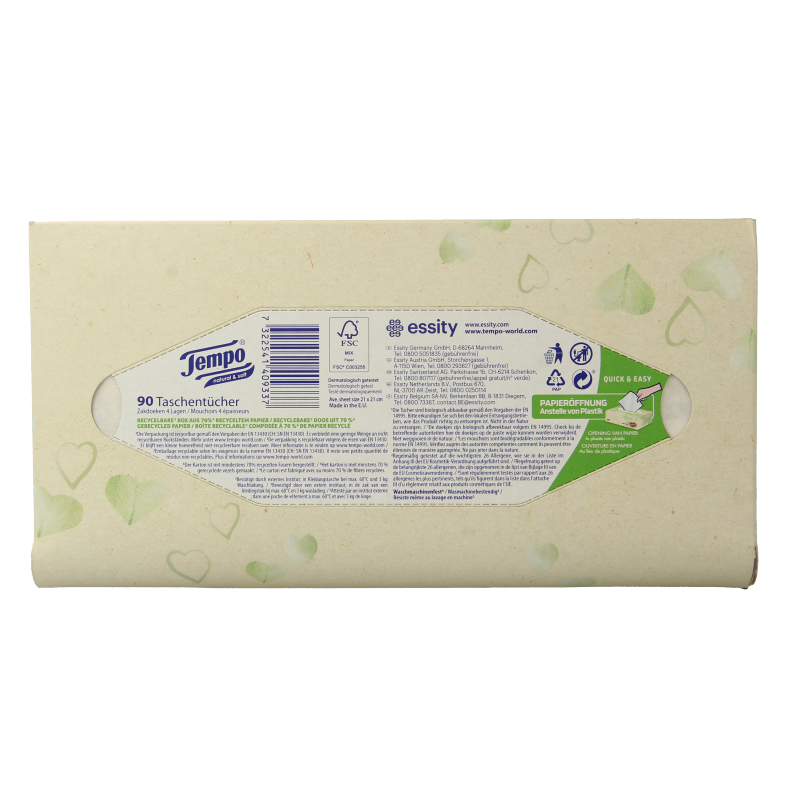 Tempo Tissue box natural & soft 4-laags 90 Stuks