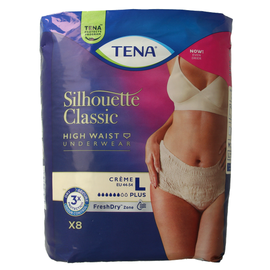 Tena Silhouet plus high waist creme L 8 Stuks