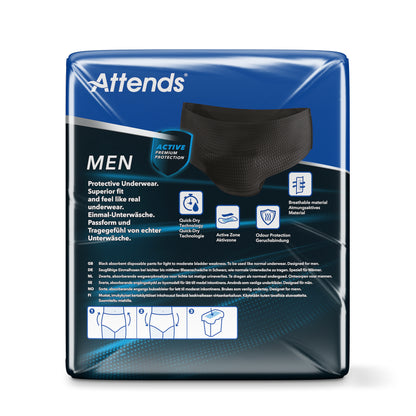 Attends Men discreet underwear zwart maat L 10.00 Stuks