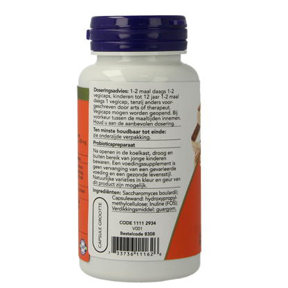 NOW Saccaromyces boulardii 500mg 60 Vegetarische capsules
