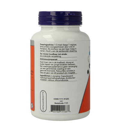 NOW L-Tyrosine 500mg 120 Vegetarische capsules