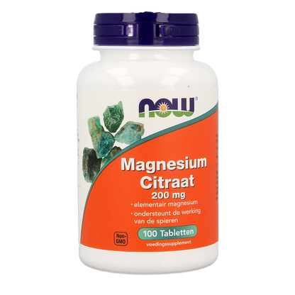 NOW Magnesium citraat 200mg 100.00 Tabletten