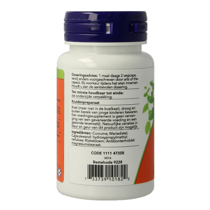 NOW Mariadistel extract en curcuma 60 Vegetarische capsules