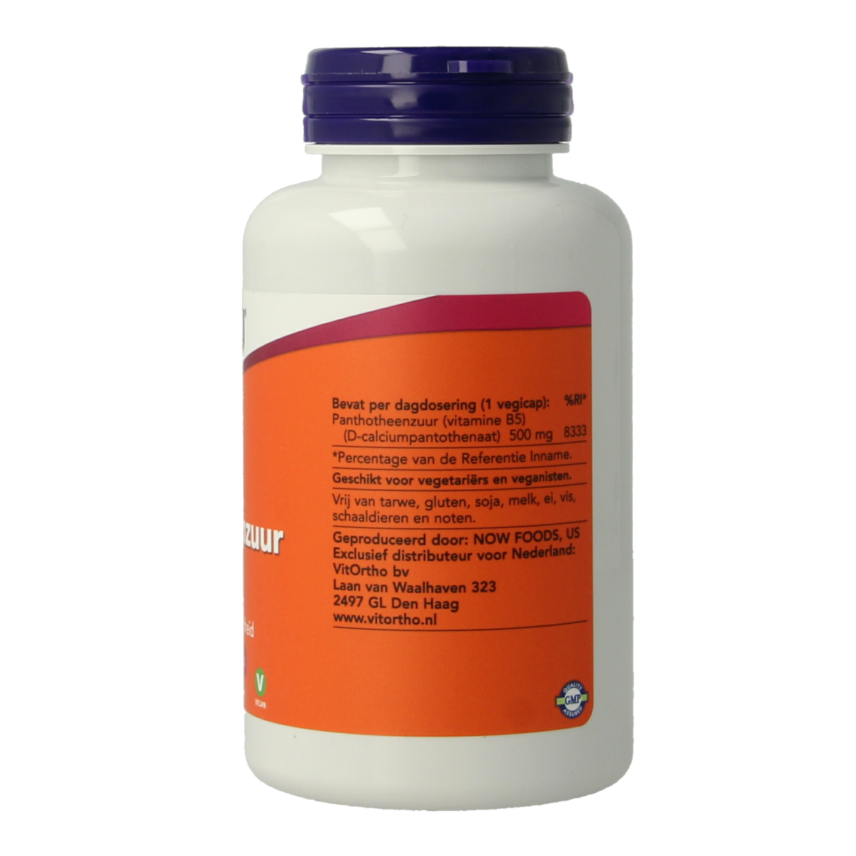 NOW Pantotheenzuur 500mg (B5) 100.00 Capsules