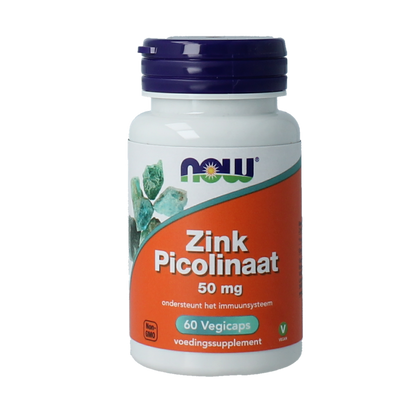 NOW Zink picolinaat 50mg 60.00 Vegetarische capsules