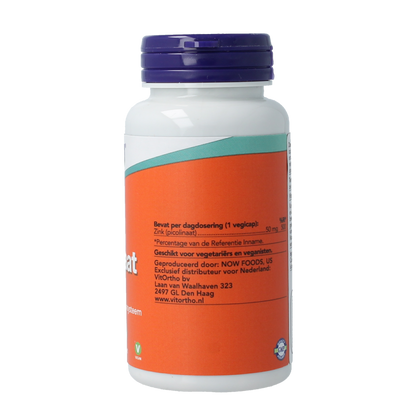NOW Zink picolinaat 50mg 120.00 Vegetarische capsules