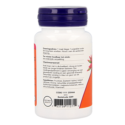 NOW Vitamine B12 actief 100 Zuigtabletten