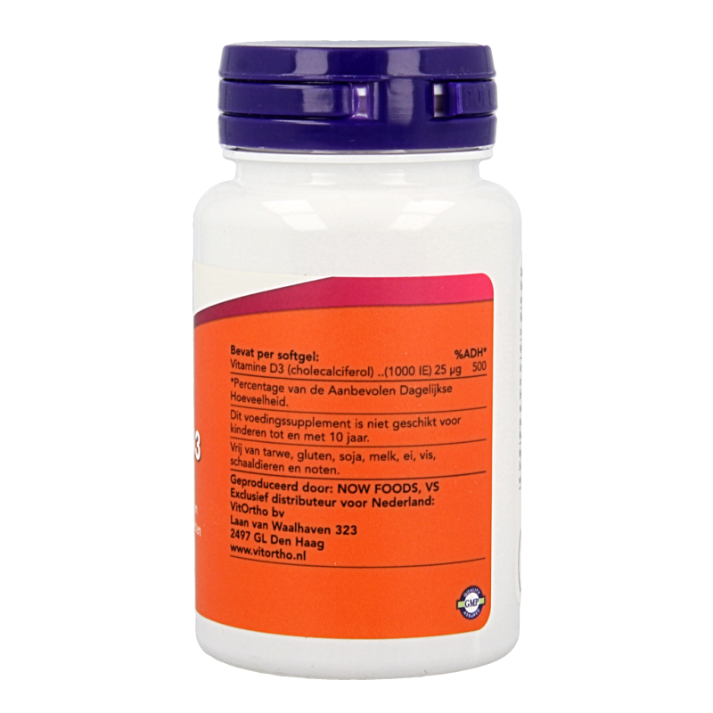 NOW Vitamine D3 1000IE 90 Softgels