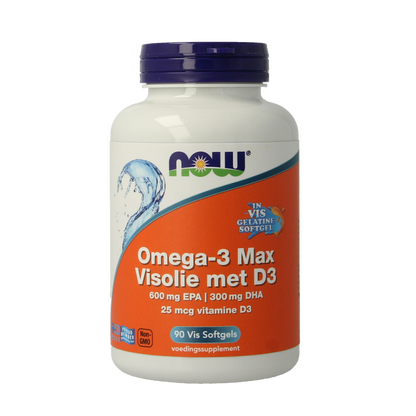 NOW Omega 3 max visolie D3 EPA DHA 90 Softgels