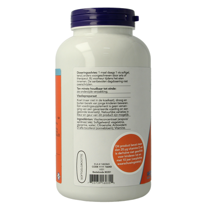 NOW Omega 3 max visolie D3 EPA DHA 180 Softgels