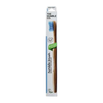The Humble Co Tandenborstel bamboe adult blauw brush soft 1 Stuks