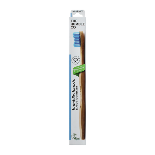 The Humble Co Tandenborstel bamboe adult blauw brush soft 1 Stuks