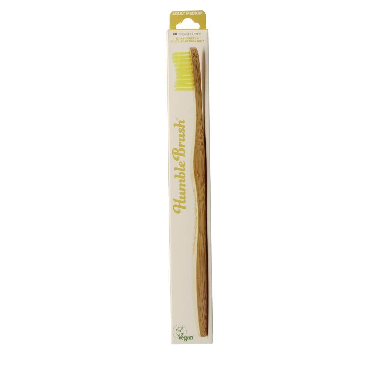 The Humble Co Tandenborstel bamboe medium geel 1.00 Stuks