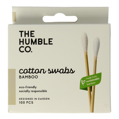 The Humble Co Wattenstaafjes bamboe wit 100 Stuks