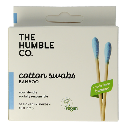 The Humble Co Wattenstaafjes bamboe blauw 100.00 Stuks