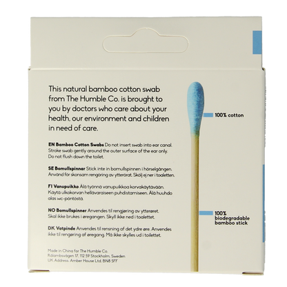 The Humble Co Wattenstaafjes bamboe blauw 100.00 Stuks