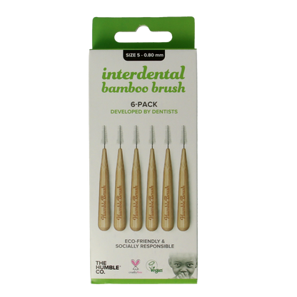 The Humble Co Interdental borstel 0.80 mm groen 6 Stuks