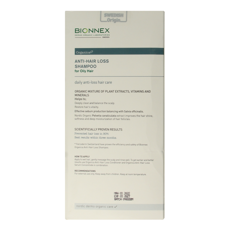 Bionnex Shampoo anti hair loss for oily hair 300 Milliliter