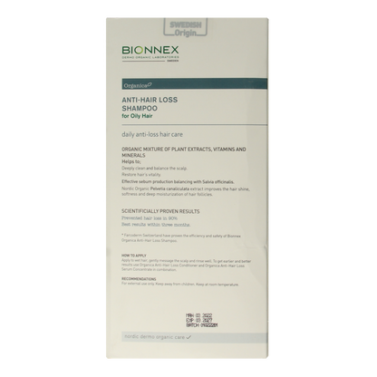 Bionnex Shampoo anti hair loss for oily hair 300 Milliliter