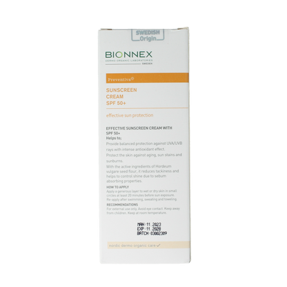 Bionnex Preventiva sunscreen SPF50+ cream 50 Milliliter