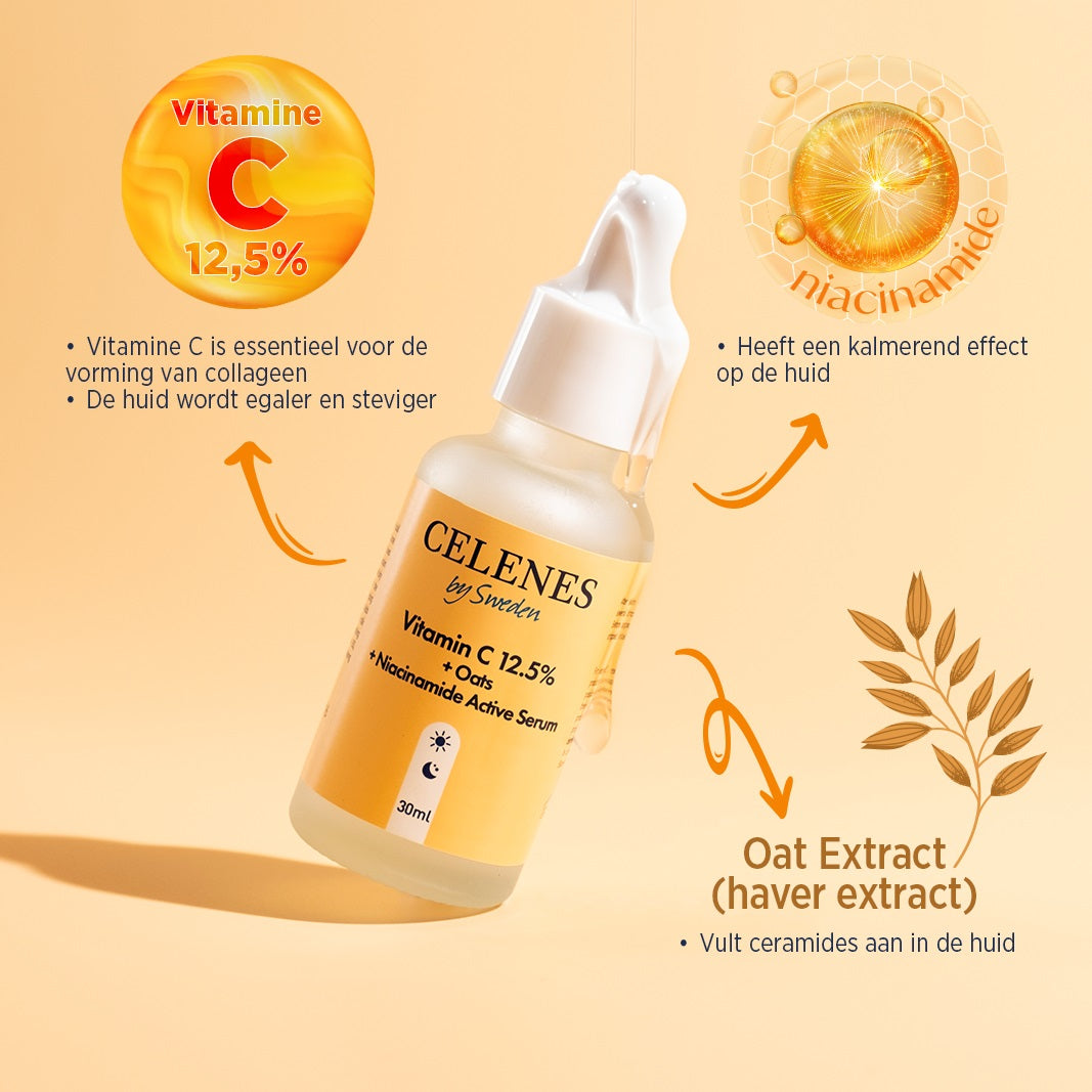 Celenes Active serum vitamin C 12,5% + oats + niacinamide 30 Milliliter