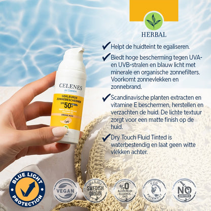 Celenes Herbal dry touch tinted light fluid SPF50+ 50 Milliliter