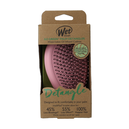 Wet Brush Go green palm detangler pink water 1.00 Stuks