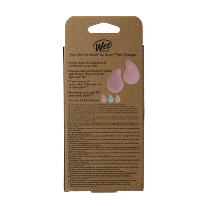Wet Brush Go green palm detangler pink water 1.00 Stuks