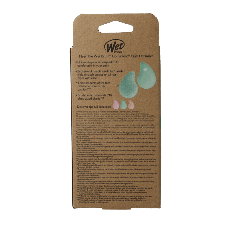Wet Brush Go green palm detangler green tea tree oil 1 Stuks