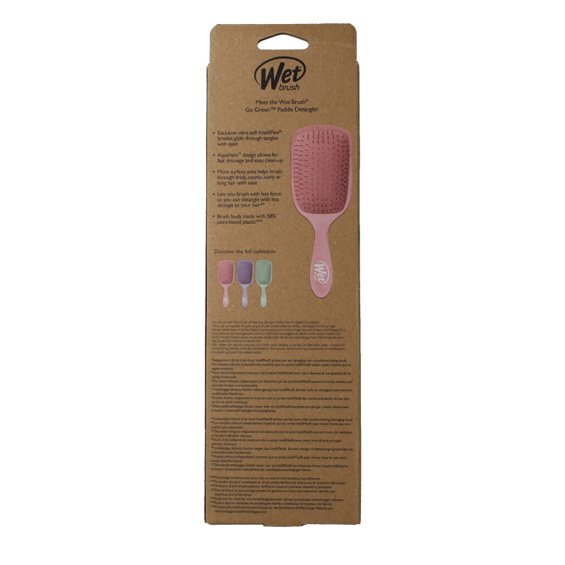 Wet Brush Go green paddle detangler pink 1 Stuks