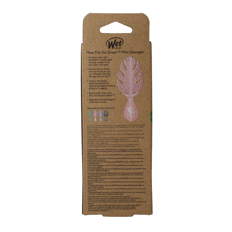 Wet Brush Go green detangler pink mini 1 Stuks
