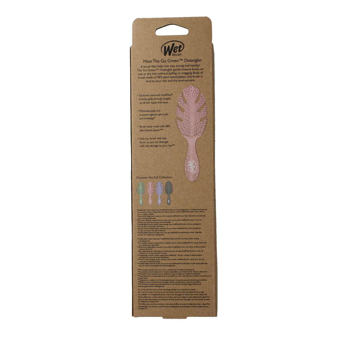 Wet Brush Go green detangler pink 1.00 Stuks