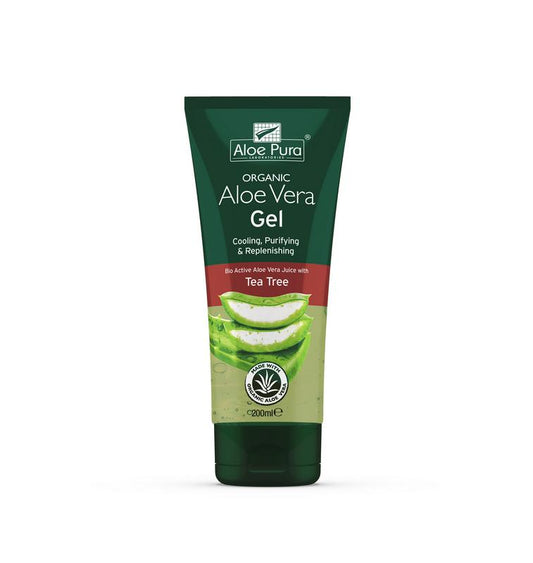 Optima Aloe pura aloe vera gel organic tea tree 200 Milliliter