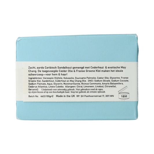 Blokzeep Shaving bar sandelhout & May Chang 100.00 Gram