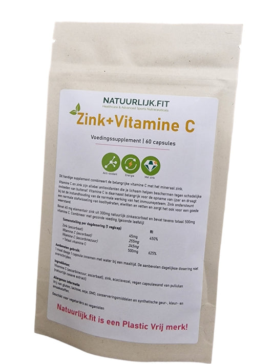 Natuurlijk.fit Vitamine C + zink 60.00 Capsules