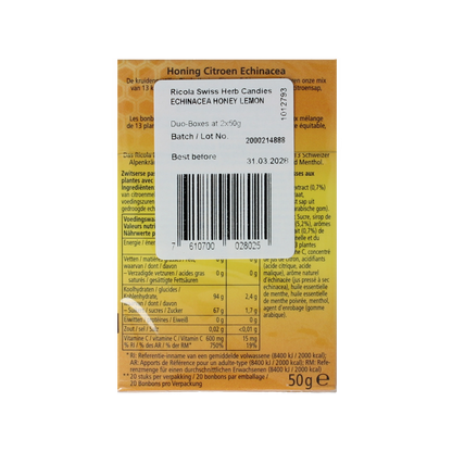 Ricola Honing citroen echinacea duo pack 100 Gram
