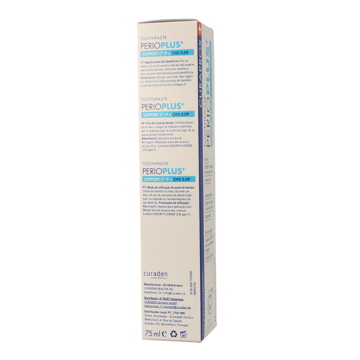 Curaprox Perio plus+ support CHX 0.09 tandpasta 75.00 Milliliter